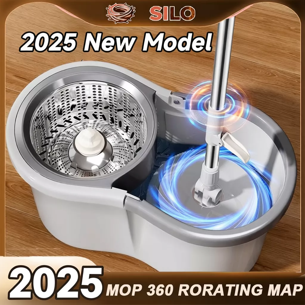 Heavy Duty 360 Rotating Mop With Squeezer And Bucket For Floor Cleaning